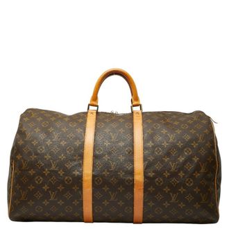Louis Vuitton Brown Pvc Leather Boston Bag (Pre-Owned)