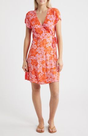 Rip Curl Aloha State Wrap Minidress in Red at Nordstrom, Size X-Small