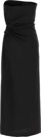 Max Mara Womens Black Virgin Wool Long Dress