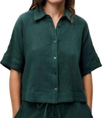 FRNCH Lahna Blouse In Moss Green