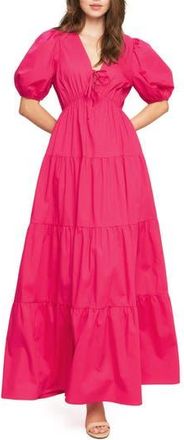 Flying Tomato Puff Sleeve Tiered Maxi Dress in Fuchsia at Nordstrom Rack, Size Small