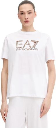 Emporio Armani Logo T-shirt - Dames - T-shirts - Wit - M - Katoen - Tops