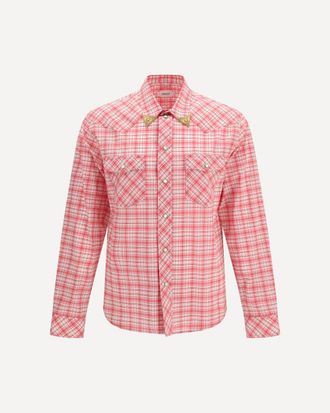 Versace Slim checked cotton poplin Shirt Male 48