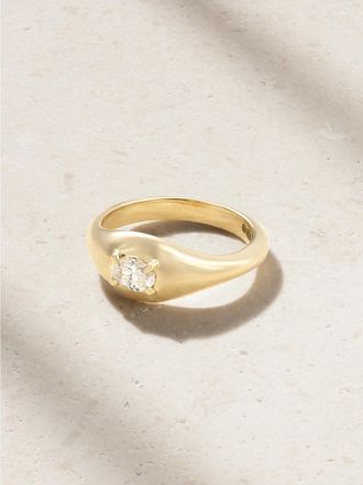 Stone and Strand Anello Chevalier In Oro 14 Carati Con Diamanti The Essential
