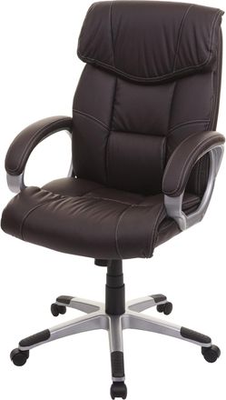 Hhg Hhg - Nunca Usado] Silla De Oficina 052, Silla Giratoria De Direcci&oacute;n, Polipiel, Marr&oacute;n-caf&eacute;