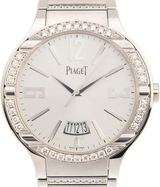 Piaget Polo Automatic Diamond Silver Dial Mens Watch GOA36225