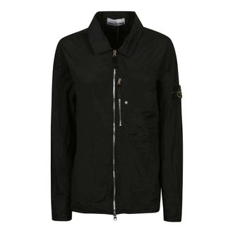 Stone Island Nylon Metal In Econyl Overshirt - male - Stone Island - Light Jackets - Black - M - Jackets