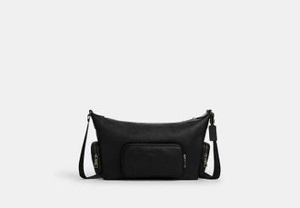 Coach Mens Finn Crossbody Bag With Pockets in Black | Leather