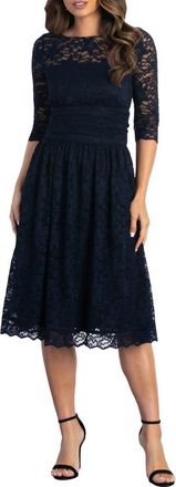 Kiyonna Luna Lace Cocktail Dress in Indigo Blue at Nordstrom, Size X-Large