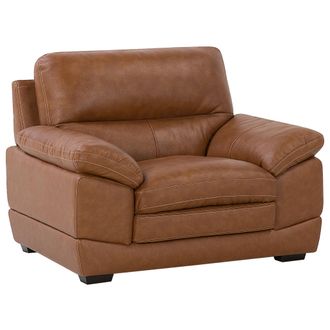Beliani Sill&oacute;n De Piel Sint&eacute;tica Marr&oacute;n Con Patas Cl&aacute;sicas Negras Para La Sala De Estar Horten