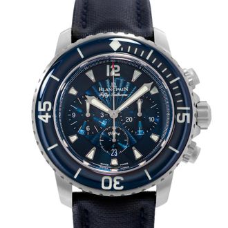 Blancpain Pre-owned Blancpain Fifty Fathoms Chronograph Blue Flinque Dial Mens Watch 5085FB-1140-52B