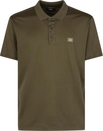 C.P. Company 70/2 Gemerceriseerd Jersey Gasato Polo met Korte Mouwen - Heren - Polos - Groen - XL - Katoen - Tops