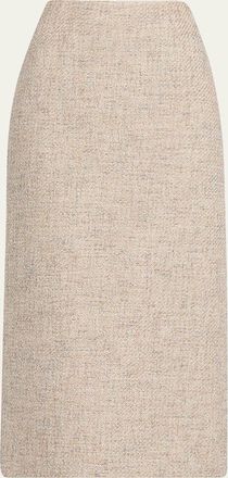 Lafayette 148 New York Woven Straight Midi Skirt