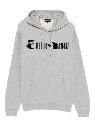 Emporio Armani logo-embellishment hoodie - Grigio