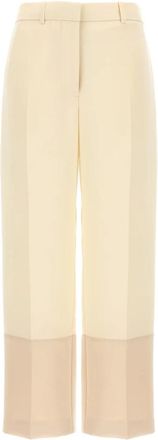 Tory Burch Broeken - Dames - Wijde Broeken - Beige - M - Broeken