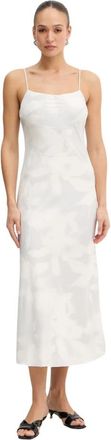 Trussardi Jurk van dubbelgeweven satijn met print - Dames - Casual kleedjes - Wit - M - Satijn - Kleedjes