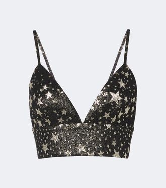 Dolce & Gabbana Top cropped in misto seta jacquard