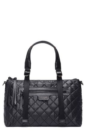 MZ Wallace Small Park Quilted Nylon Satchel in Black at Nordstrom