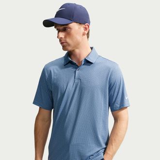 Nike Mens Velocity Dri-FIT Printed Golf Polo in Blue | IO1181-419