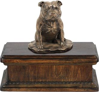 OEM Staffordshire Bull Terrier, Staffik, Staffi I - Urna Para Cenizas De Perro, Urna Cl&aacute;sica Con Estatuilla, Urna Elegante Con Perro De Art-dog