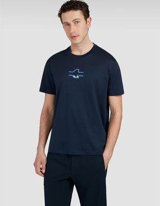 Paul & Shark Mens Paul & Shark Mens T-Shirt in Supima Cotton Jersey with Fin Embroidery - Size: 38