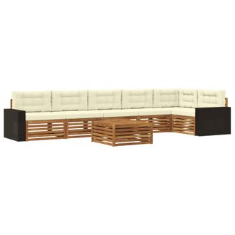 vidaXL Conjunto De Sof&aacute;s De Exterior 7 Pcs Natural Y Crema Vidaxl