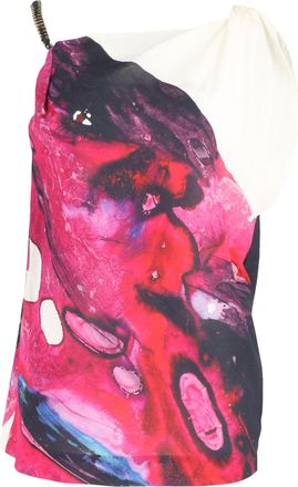 Escada Escada bedrukte top met kettingdetails en bandjes in veelkleurige zijde