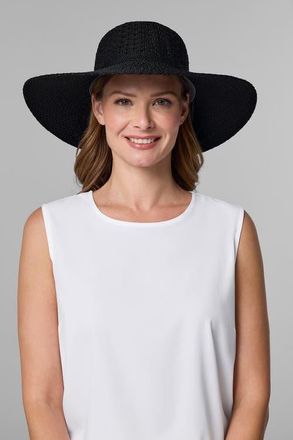 Coolibar Womens Perla Packable Sun Hat, UPF 50+ Sun Protection in Black at Nordstrom