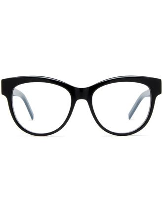 Saint Laurent Eyewear round-frame glasses - women - Acetate - 51 - Black