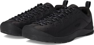 Keen Mens Jasper Sneakers, Black Smooth Leather, 9
