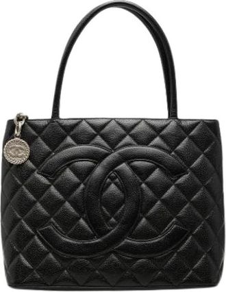 Chanel Pre-owned Medallion Tote Bag - Dames - Vintage Shopper - Zwart - ONE Size - Leer - Vintage