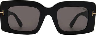 Tom Ford Brigitta Smoke Rectangular Ladies Sunglasses FT1188 01A 50