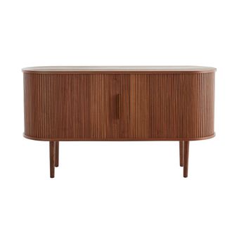 Miliboo Aparador Vintage De Madera Oscura De Nogal Con 2 Puertas Correderas 138 Cm Epic