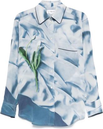 Victoria Beckham Piping Detail Pyjama Shirt - Dames - Overhemden - Veelkleurig - 2XS - Overhemden