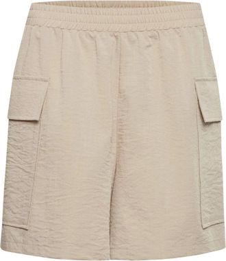 Ichi Kate Pique Shorts - Dames - Korte Broeken - Beige - S - Korte Broeken