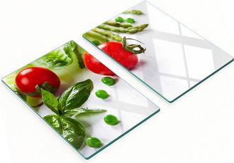 OEM Tablas De Servir De Cristal Para Cocina Con Dise&ntilde;o De Verduras Frescas, 2 X 40 X 52 Cm