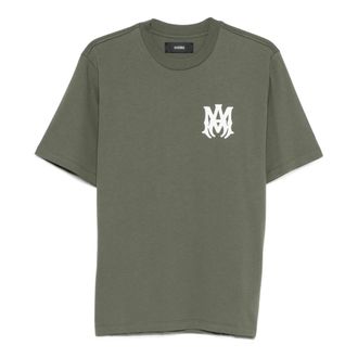 Amiri T-Shirts, male, Green, Size: 2XL Crewneck T-Shirt With Logo Print