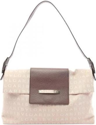 Bulgari Pre-owned Vintage Schoudertas - Dames - Vintage Schoudertas - Beige - ONE Size - Leer - Vintage