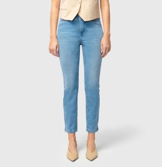 MAC Broeken 7/8-Jeans MAC Dream Chic, Damen, Gr. 32, L&auml;nge 29, blau (classy grau blau wash), Denim/Jeans, Obermaterial: 89% Baumwolle, 9% Polyester, 2% Elasthan, 