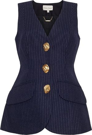 Cara Cara pinstripe sleeveless vest - Blue