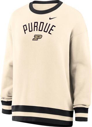 Nike Womens Phoenix (Purdue) Oversized Crew-Neck Sweatshirt in Brown | IV9390-120