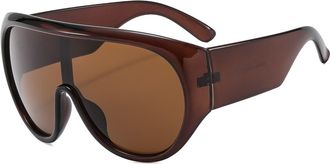Generic Large Frame Mens Outdoor Sunglasses Vacation Driving Womens Sports Sun Glasses(Brown)