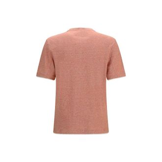 Brunello Cucinelli Mens Orange Cotton T-Shirt