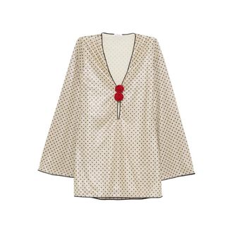 Os&eacute;ree Polka-dot Rose-detail Beachwear