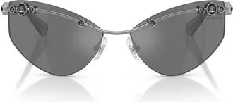 Swarovski 61mm Irregular Sunglasses in Gunmetal/grey Mirror Black at Nordstrom