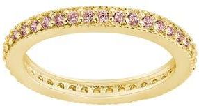 Sterling Forever Cubic Zirconia Pav&eacute; Thin Band Ring in Gold/pink at Nordstrom, Size 10