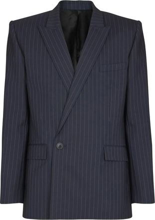 Balmain pinstripe double-breasted blazer - Blue