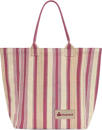 Isabel Marant Small Tote Bag with Vertical Stripes in Red