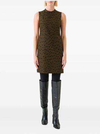 Akris leopard-print sleeveless mini dress - Green