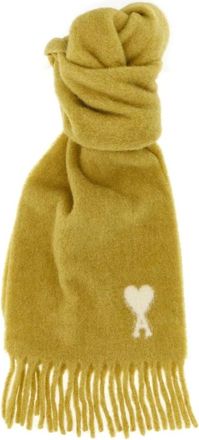 Ami Accessoires, Heren, Geel, ONE Size, Wol, Oversized Ami De Coeur Sjaal van Alpaca-Wolmix